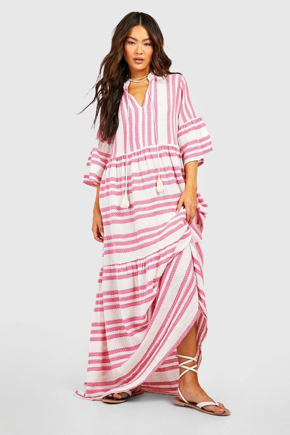 Textured Aztec Stripe Maxi Dress boohoo NZ